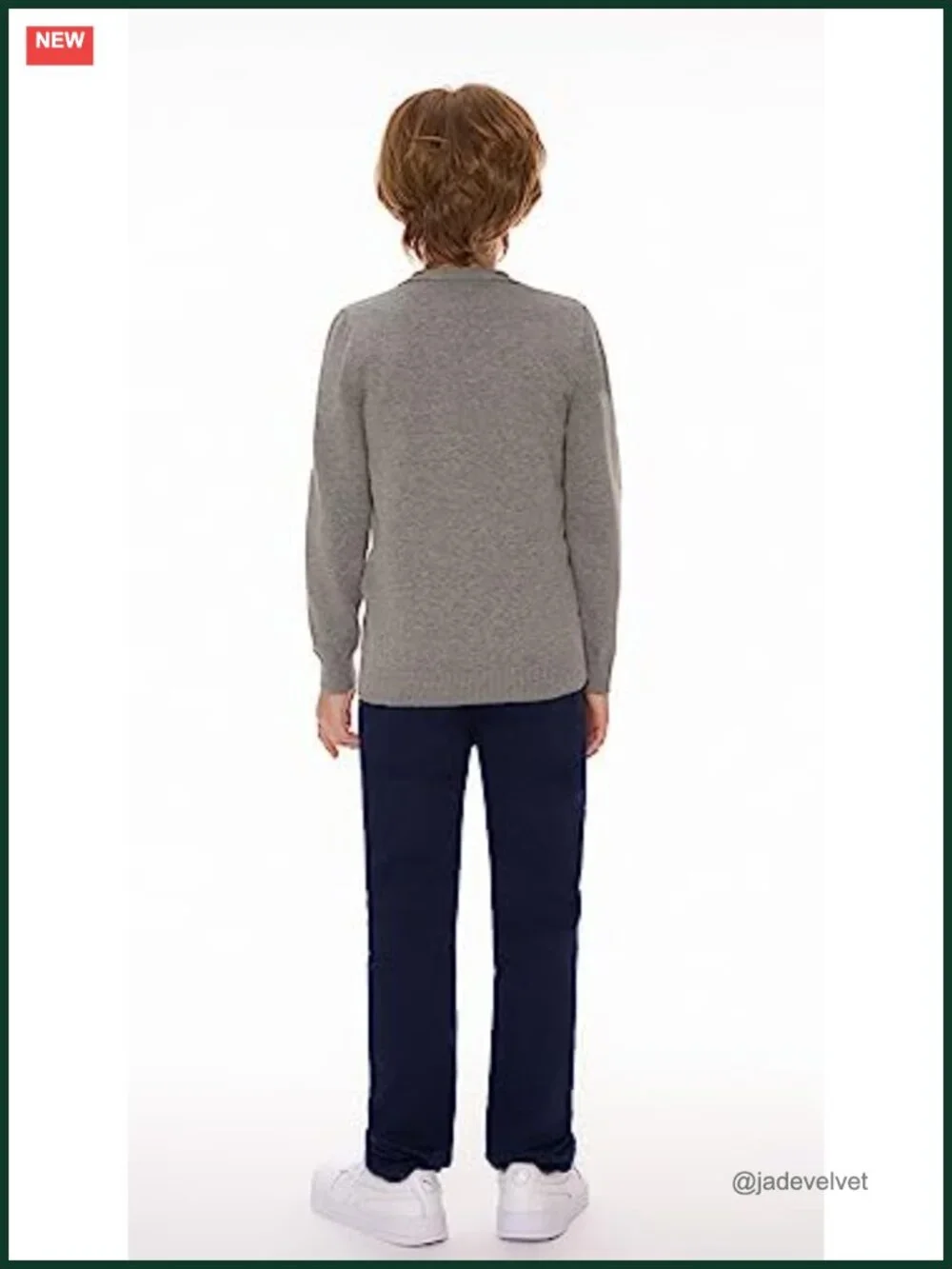 Boys V-Neck Cardigan Sweater Button Down Soft Cotton School Uniform